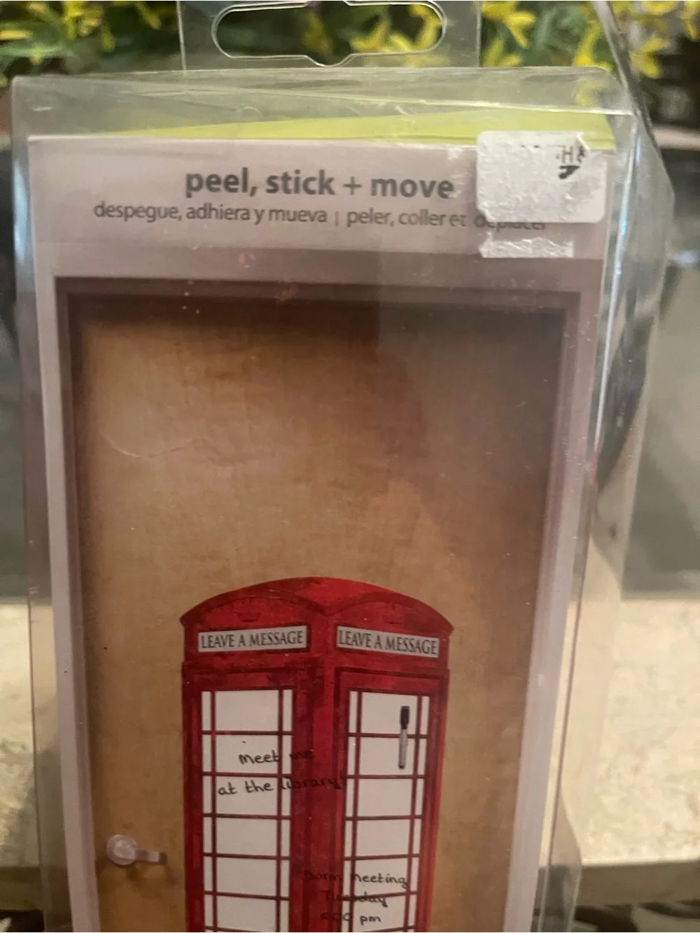Red Phone Booth Peel & Stick Dry Erase Wall Decal